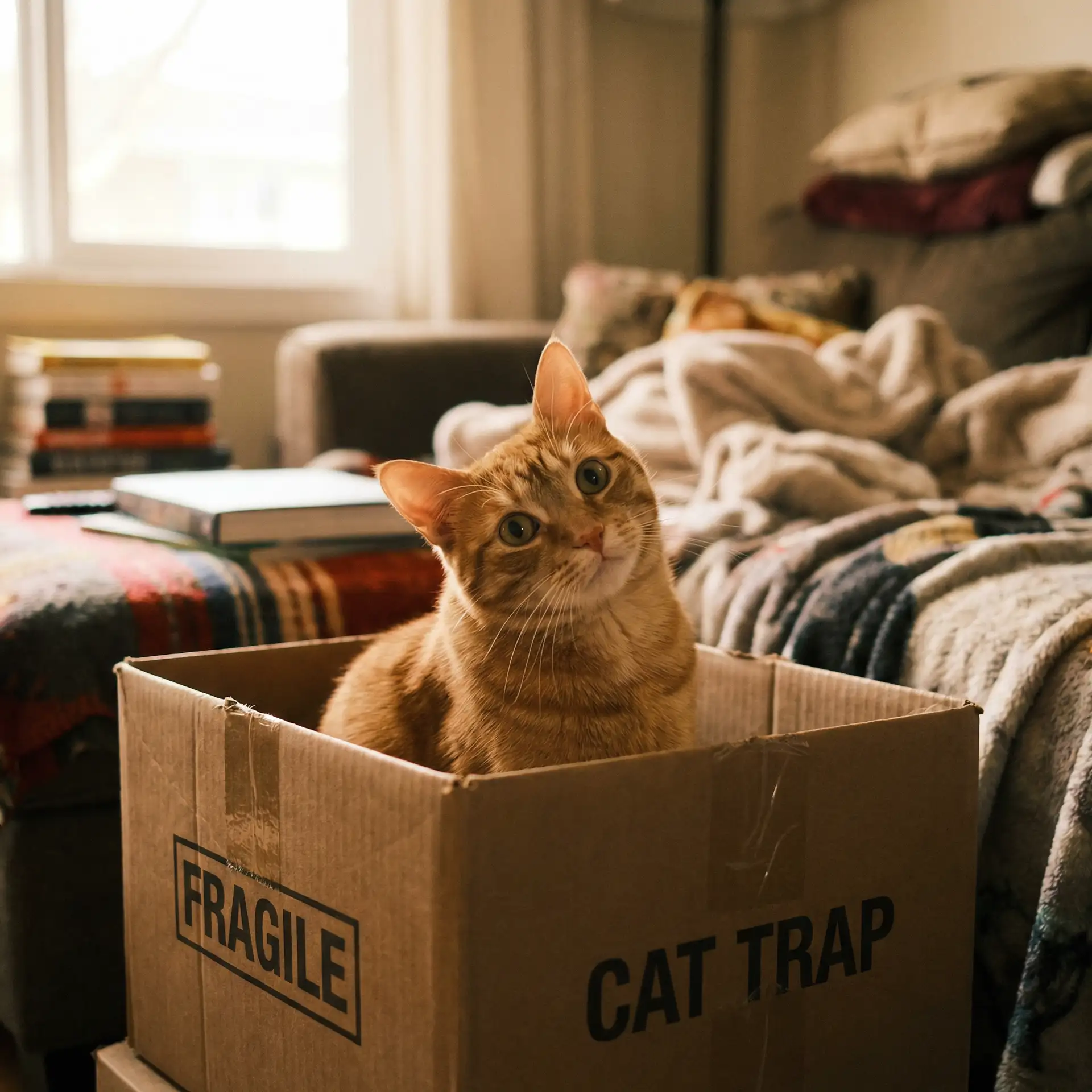 橘猫躲在纸箱里 - 梦幻坐骑任务
